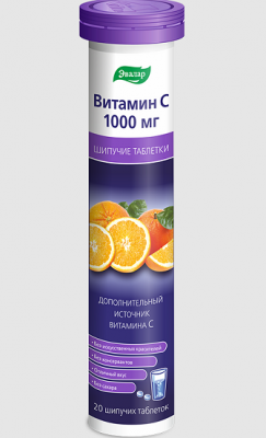 Купить витамин с 1000мг эвалар, таблетки шипучие 3,5г, 20 шт бад в Заволжье