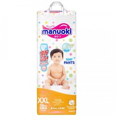 Купить manuoki (мануоки) подгузники-трусики детские, размер xxl 15+ кг, 36 шт в Заволжье