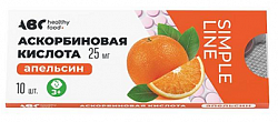 Купить скорбиновая кислота вкус апельсина abc healthy food таблетки 25мг 10шт в Заволжье