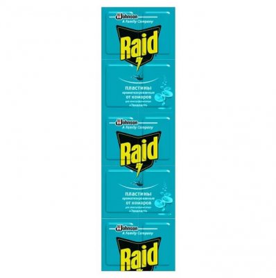 Купить рейд (raid) пластины от комаров эвкалипт, 10 шт в Заволжье