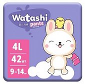 Купить watashi (ваташи) подгузники-трусики размер l 9-14кг, 42 шт в Заволжье