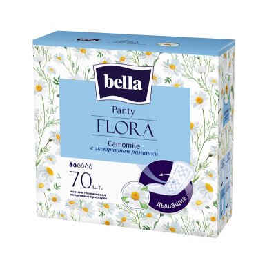 Купить bella (белла) прокладки panty flora с экстрактом ромашки 70 шт в Заволжье