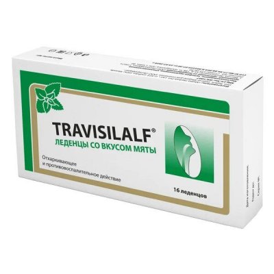 Купить travisilalf (трависилалф), леденцы со вкусом мяты, 16 шт бад в Заволжье