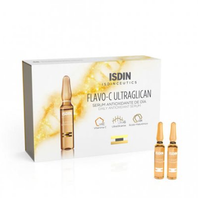 Купить isdin isdinceutics (исдин) сыворотка для лица дневная flavo-c melatonin, ампулы 2мл, 10шт в Заволжье