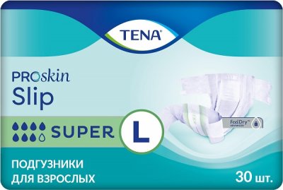 Купить tena proskin slip super (тена) подгузники размер l, 30 шт в Заволжье