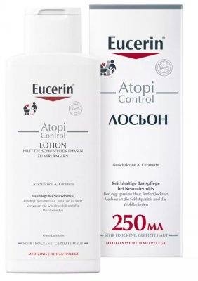 Купить eucerin atopicontrol (эуцерин) лосьон для тела для взрослых, детей и младенцев 250 мл в Заволжье