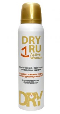 Купить драй ру (dry ru) active woman антиперспирант с парфюмом для активных женщин, аэрозоль 150мл в Заволжье