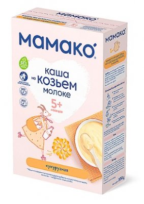 Купить мамако каша кукурузная с пребиотиками на козьем молоке с 5 месяцев, 200г в Заволжье