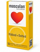 Купить masculan (маскулан) презервативы с колечками и пупырышками ribbed+dotted 10 шт в Заволжье