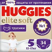 Купить huggies (хаггис) трусики elitesoft 5, 12-17кг 34 шт в Заволжье