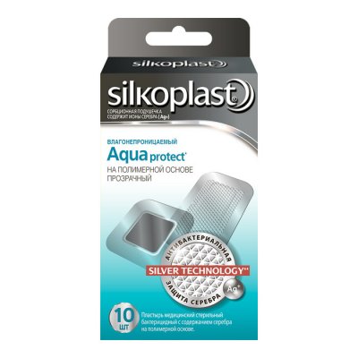 Купить силкопласт (silkoplast) aguaprotect пластырь стерильный бактерицидный гипоаллергенный, 10 шт в Заволжье