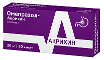 Купить омепразол-акрихин, капсулы кишечнорастворимые 20мг, 30 шт в Заволжье