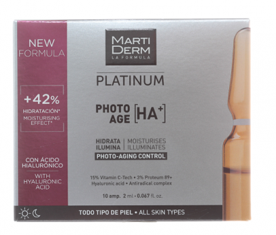 Купить martiderm (мартидерм) platinum сыворотка для лица коррекция фотостарения гиалуроновая кислота+, ампулы 2мл, 10 шт в Заволжье