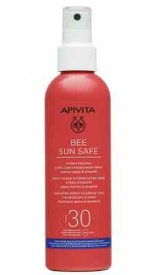 Купить apivita (апивита) bee sun safe спрей для лица и тела ультралегкий солнцезащитный тающий, 200 мл spf30 в Заволжье