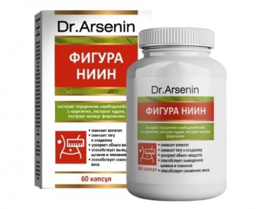 Купить фигура-ниин dr arsenin (др арсенин), капсулы 500мг 60 шт бад в Заволжье
