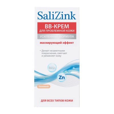 Купить salizink (салицинк), вв-крем с тонирующим эффектом для проблемной кожи всех типов, 50 мл тон 02 бежевый в Заволжье