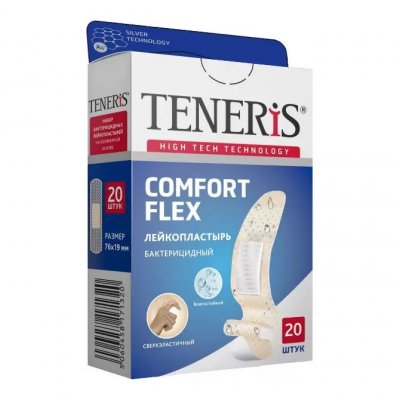 Купить пластырь teneris comfort (тенерис) бактерицидный полимерная основа, 20 шт в Заволжье