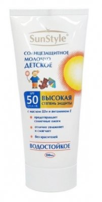 Купить sun style (сан стайл) молочко детское солнцезащитное водостойкое spf50, 100мл в Заволжье