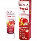 Купить рокс (r.o.c.s) зубная паста для подростков teens кола и лимон от 8 до 18 лет, 74г в Заволжье