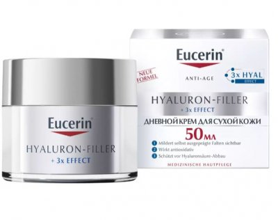 Купить eucerin hyaluron-filler (эуцерин) крем для лица для сухой и чувствительной кожи дневной 50 мл spf15 в Заволжье