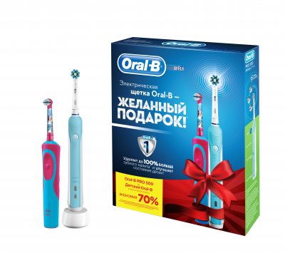 Купить oral-b (орал-би) набор: электрических зубных щеток, pro 500/d16513u+stages power frozen d12513k в Заволжье