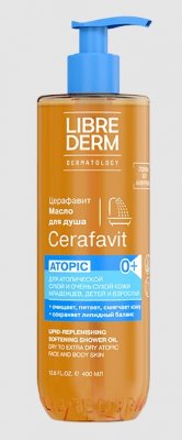 Купить librederm cerafavit (либридерм) масло липидовосстанавливающее для душа смягчающее с церамидами и пребиотиками, 400мл в Заволжье