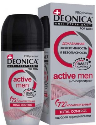 Купить deonica for men activ (деоника) антиперспирант ролик, 50мл в Заволжье