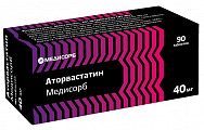 Купить аторвастатин медисорб, таблетки покрытые пленочной оболочкой 40 мг, 90 шт в Заволжье