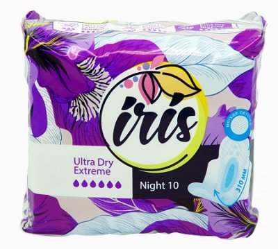 Купить iris (ирис), прокладки ультра найт драй экстрим, 10шт в Заволжье