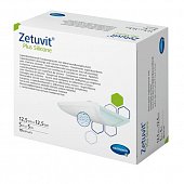 Купить silicone plus zetuvit (цетувит) повязка суперабсорбирующая с контактным слоем из силикона 12,5см х12,5см, 10 шт в Заволжье