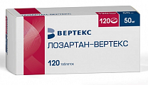 Купить лозартан-вертекс, таблетки покрытые пленочной оболочкой 50 мг, 120 шт в Заволжье
