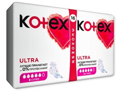 Купить kotex ultra (котекс) прокладки супер 16шт в Заволжье