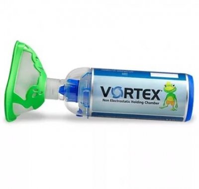 Купить спейсер vortex 051 (вортекс) с детской маской лягушонок для детей с 2-ух лет в Заволжье