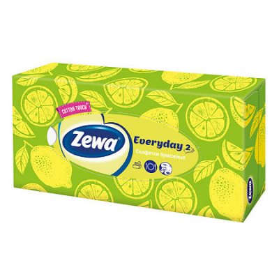 Купить платки носовые в коробке zewa (зева) everyday box 2-слойные, 100шт в Заволжье