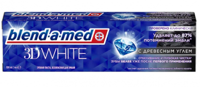 Купить blend-a-med (бленд-а-мед) зубная паста 3d вайт отбеливание и глубокая чистка с древесным углем 100мл в Заволжье
