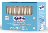 Купить yokosun (йокосан) палочки ватные для детей с ограничителем, 100шт в Заволжье