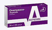 Купить омепразол-акрихин, капсулы кишечнорастворимые 20мг, 30 шт в Заволжье