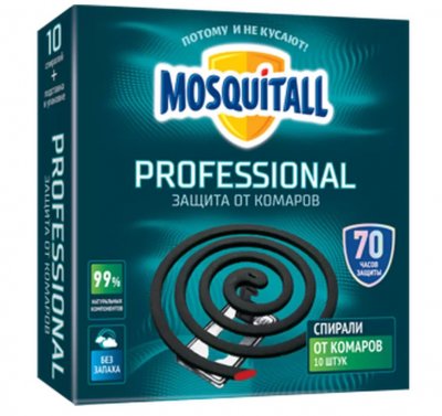 Купить mosquitall (москитолл) профессиональная защита спираль от комаров-эффект 10шт+подставка в Заволжье