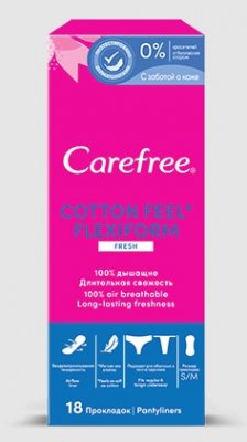 Купить carefree (кэфри) прокладки ежедневные флекси форм фреш ароматизированные 18шт в Заволжье