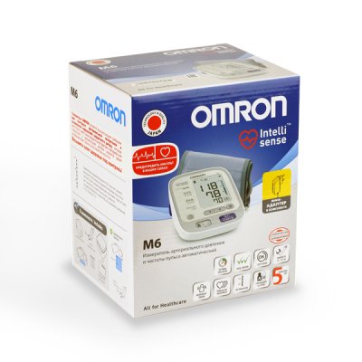 Купить тонометр автоматический omron (омрон) m6, с адаптером, манжета 22-42см (hem-7213-aru) в Заволжье