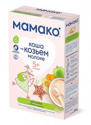 Купить мамако каша гречневая с яблоком и морковью на козьем молоке с 5 месяцев, 200г в Заволжье