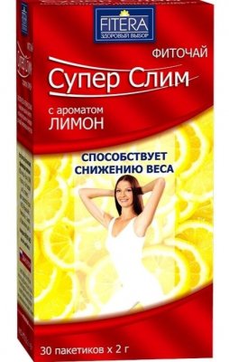 Купить супер слим чай с ароматом лимона, фильтр-пакеты 2г, 30 шт бад в Заволжье