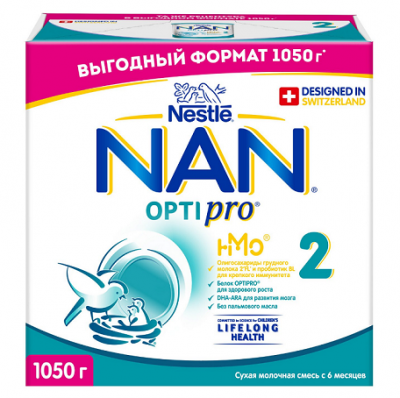 Купить nan 2 optipro (нан) смесь сухая для детей с 6 месяцев, 1050г в Заволжье