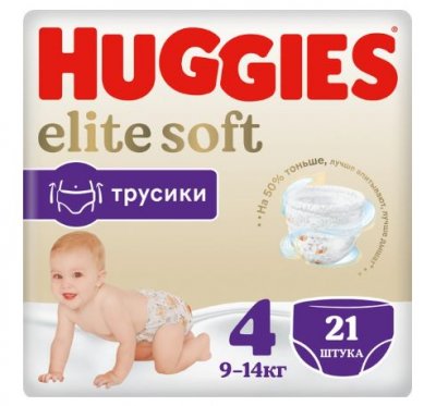 Купить huggies (хаггис) трусики elitesoft 4, 9-14кг 21 шт в Заволжье