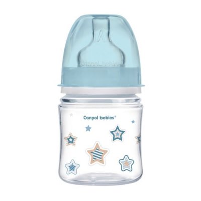 Купить canpol (канпол) бутылочка пластиковая easystart newborn антиколиковая с широким горлом с рождения, 120 мл голубая в Заволжье