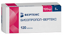 Купить бисопролол-вертекс, таблетки покрытые пленочной оболочкой 5мг 120шт в Заволжье