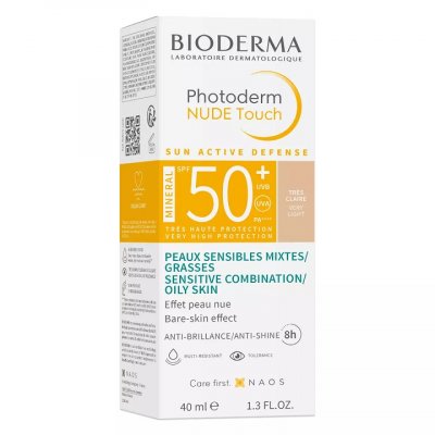 Купить bioderma photoderm (биодерма фотодерм) флюид для лица солнцезащитный, тон очень светлый 40мл spf50+ в Заволжье