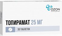 Купить топирамат, таблетки, покрытые пленочной оболочкой 25мг, 30 шт в Заволжье