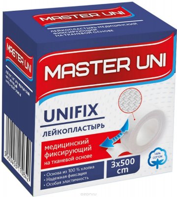 Купить пластырь master uni (мастер-юни) медицинский фиксирующий тканевая основа 3см х 5м в Заволжье