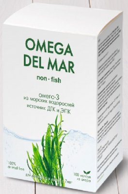 Купить омега дель мар (omega dei mar) омега-3 из водорослей, капсулы 300мг, 100 шт бад в Заволжье